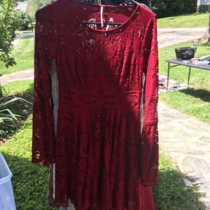 Free People Lace Red Dress